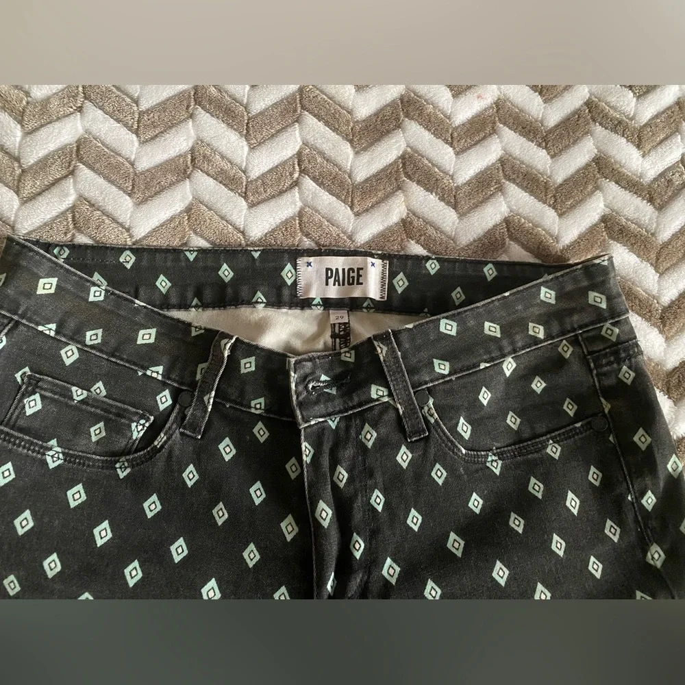 PAIGE Teal Diamond Gray Black stone wash Verdugo Ultra Skinny Jeans size… - Picture 3 of 7